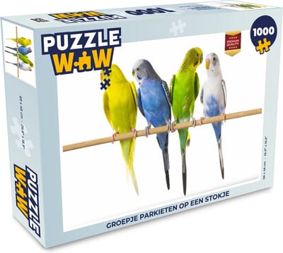 Puzzel Groepje parkieten op een stokje - Legpuzzel - Puzzel 1000 stukjes volwassenen