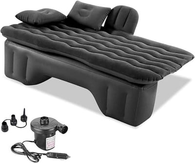Auto Luchtbed - Reismat Kampeerbed - Comfortabel Slapen - Golfvormig Ontwerp - Normaal - Zwart