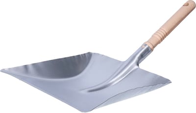 Buemag Vuilblik - verzinkt metaal/hout - 40 x 20 cm - zilver - stofblik - ophang oog - voor binnen en buiten