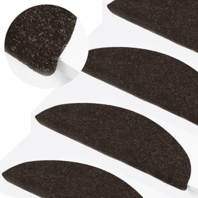 Trapmatten zelfklevend - Trapbekleding tapijt - Trap veilig maken - Wasbaar en opvouwbaar - 10 stuks 56x17 cm - Antraciet