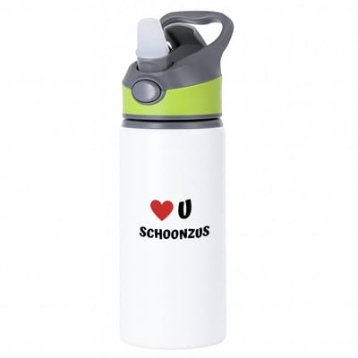 Hacebo® - love u schoonzus waterfles met rietje groen - Zus - de liefste schoonzus - verjaardag - cadeautje voor zus - zus artikelen - kado - geschenk - water fles - 650ML