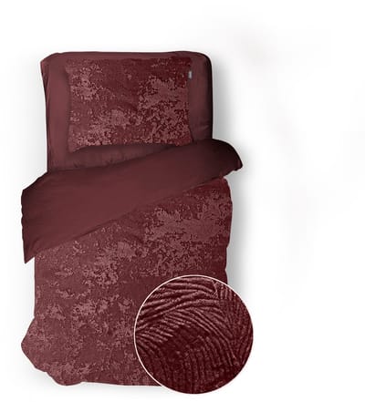 Eleganzzz Dekbedovertrek 3D Embossed Velvet Wave - Bordeaux - Dekbedovertrek 140x200/220cm - Velvet Dekbedovertrek - 100% Velvet - Eenpersoons dekbedovertrekken - Effen Dekbedovertrek