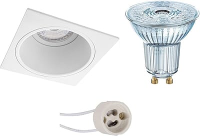 LED Spot Set - LEDVANCE Parathom PAR16 940 36D - Pragmi Minko Pro - GU10 Fitting - Dimbaar - Inbouw Vierkant - Mat Wit - 3.4W - Natuurlijk Wit 4000K - Verdiept - 90mm