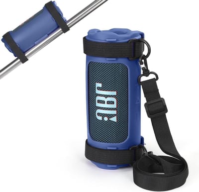 Zachte Silicone Hoes voor Draagbare Bluetooth Speaker, Inclusief Schouder- en Fietsband (Blauw)