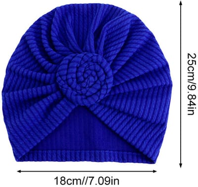 New Age Devi - Tulband - Head wrap - Chemo muts – Haarband Damesmutsen - Tulband cap - Hoofddeksel - Knot tulband - Beanie- Hoofddoek - Muts - Blauw