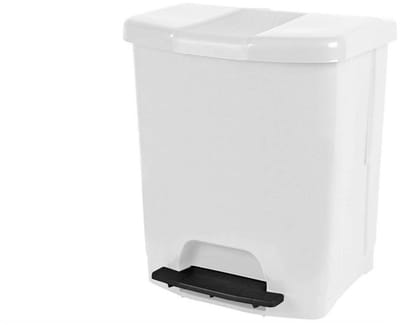 Pedaalemmer - Prullenbak - Keuken Afval - Hygiënisch Pedaal - 25 Liter - Wit