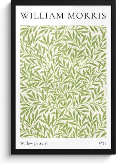 Poster in lijst - Fotolijst 40x60 cm - Posters - William Morris - Willow pattern - Abstract - Natuur - Posterlijst zwart - Decoratie - Wanddecoratie woonkamer - Muurdecoratie slaapkamer