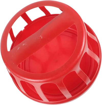 Kippenvoerbak - Voer Emmer Pluimvee - Pluimvee Voeden - Voorkomt Vuil Voedsel - 28 x 28 x 21 cm - Rood