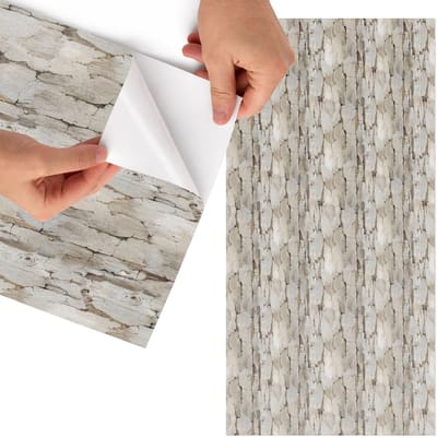 Tulup Meubelfolie - Houtstructuur Meubelfolie Zelfklevend - 65x130 cm - Beige Meubelfolie - Meubel Wrap Folie - Rustiek Meubelfolie - Plakfolie Meubels - Keuken decoratie - Texturen