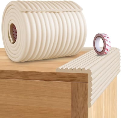 Multifunctionele Schuim Bescherming 2 m x 20 cm, Zelfklevend, Veilig voor Kinderen, Extra Brede Randbescherming voor Harde Oppervlakken en Hoeken