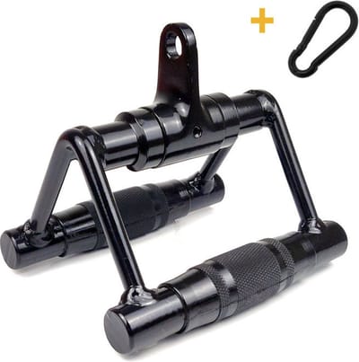 MIRO® Roeigreep - Meedraaiend - Roei Handgreep - Parallelgreep - Rubberen Handvat - Fitness - Dubbele Handgreep - + Karabijnhaak - Black Edition