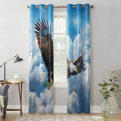 Lucht Wolken Adelaar Gordijnen voor Slaapkamer Woonkamer Raambekleding Jaloezieën Keuken Huisdecoratie Vitrage 135W x 60H(cm) x1