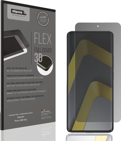 dipos FLEX – Matte Privacy Screenprotector geschikt voor Xiaomi Poco M8 5G | Volledige Schermbescherming | Case-Friendly