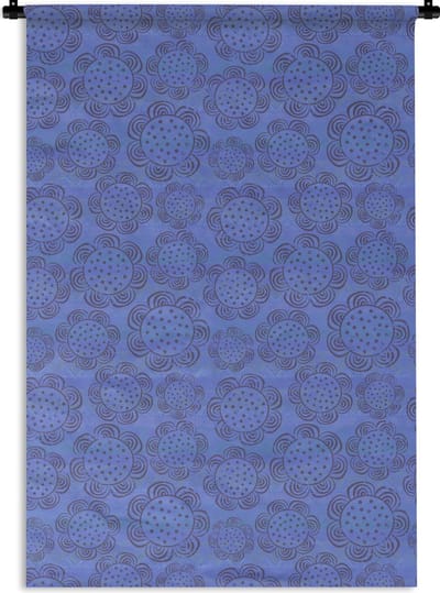 Wandkleed - Wanddoek - Bloemen - Patronen - Blauw - 120x180 cm - Wandtapijt