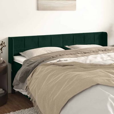 vidaXL - Hoofdbord - met - randen - 163x16x78/88 - cm - fluweel - donkergroen