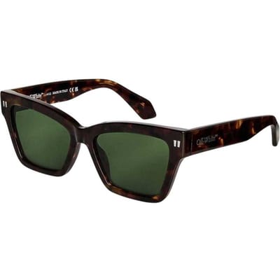 Off White Unisex-zonnebril voor volwassenen in Cincinnati-stijl met kattenoogmontuur (Havana)