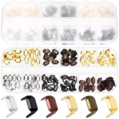 120 Stuks 8.3 x 5mm Messing Leren Nietjes Set, 6 Kleuren Twee-prong Klinknagels en Bevestigingsmiddelen voor Leren Riemen en Projecten