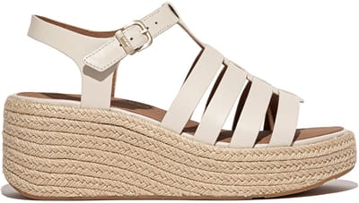 FitFlop FitFlop Platfforms Espadr. Leather Fisherman Wedge Sandals BEIGE - Maat 38