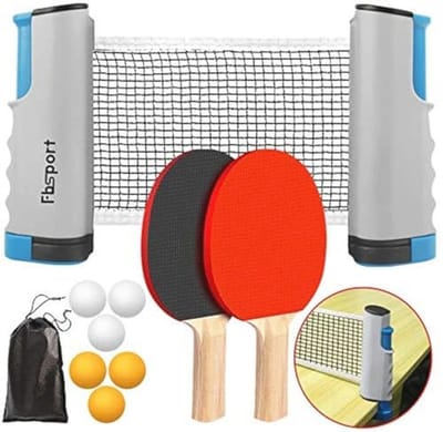 Tafeltennisset met 2 Batjes, 6 Ballen en Intrekbaar Net voor Kinderen en Volwassenen
