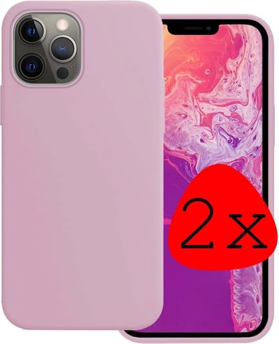 Hoesje 2 Stuks - Geschikt voor Apple iPhone 13 Pro - Sterk & Shockproof - Case Siliconen - Back Cover - Telefoon Hoes - Lila