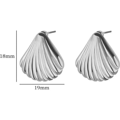 Roestvrijstalen Schelp Oorbellen Voor Vrouwen Goudkleurig Vintage Schelp Piercing Stud Oorbellen Trend Bruiloft Kerst Sieraden Cadeau white