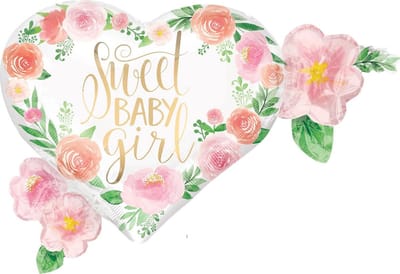 AMSCAN Ballonfolie Superhsape Floral Girl P30 met verpakking 68 x 50 cm