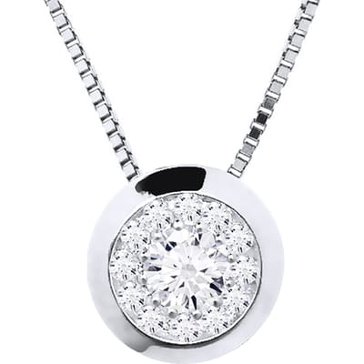 Collar Diamonds 0,15 Cts Serti Illusion 18K wit