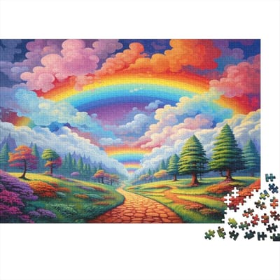 Klassieke Puzzel - Legpuzzel - Gezinsspel - Hoge Kwaliteit Karton - 1000 Stukjes 75x50cm - Regenboog