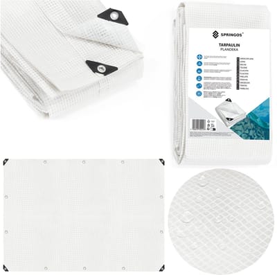 Springos Afdekzeil | Dekzeil | Zeildoek | Waterdicht | PVC | 3 x 4 m | 100 g/m2 | Transparant