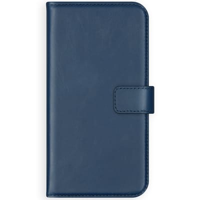 Selencia Hoesje - Geschikt voor Samsung Galaxy A21s - Echt Lederen Bookcase - Blauw