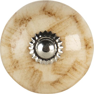 Clayre & Eef Deurknop Ø 4 cm Beige Bruin Keramiek