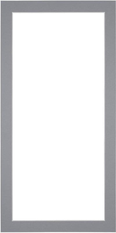 Passe-Partout Fotomaat 15x20 cm - Lijstmaat 20x40 cm - Grijs - Museumkarton - Fotolijst niet inbegrepen