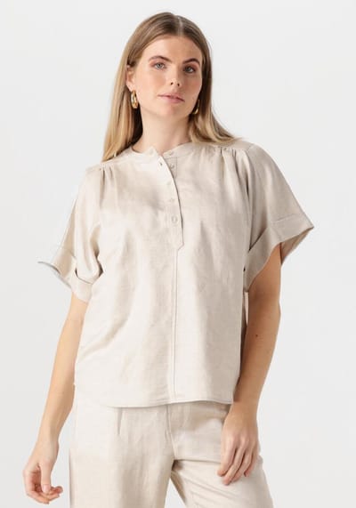 Minus Sabbi Linen Blouse Dames - Jurken - Beige - Maat 38
