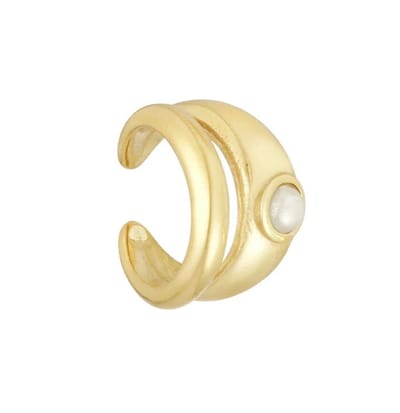 Gouden Ear Cuff met parel - statement jewelry - Cadeau voor haar, valentijnsdag, verjaardag