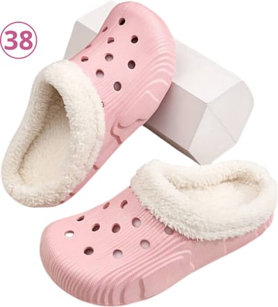 Nivard Warme Pantoffels - Sloffen - Slippers - Dames - Heren - Pluche - Maat 37 - Licht Roze