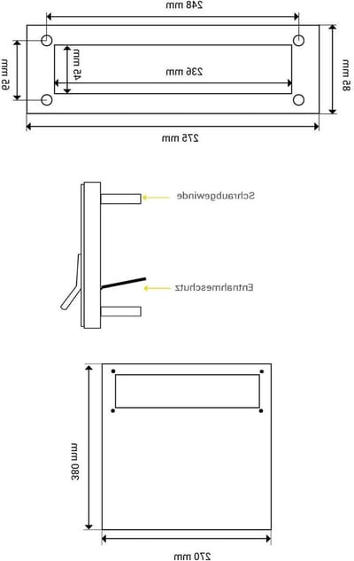 C-050 roestvrijstalen omheining doorwerp brievenbus - LETTERBOX24.de