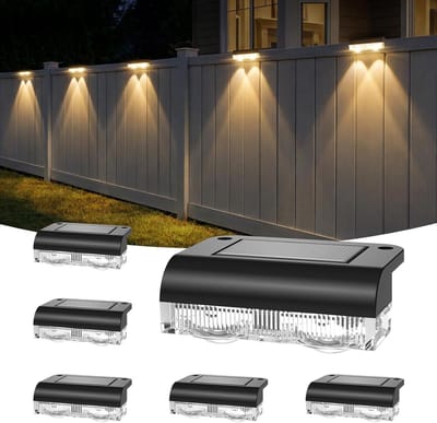 6 Pack Zonne-energie Wandlampen voor Buiten - Waterdichte Tuinverlichting voor Schutting, Balkon en Trappen