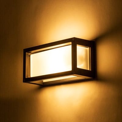 KS Verlichting - wandlamp - Brick - zwart - E27 - vierkant - buitenlamp - modern - strak - aluminium - melkglas