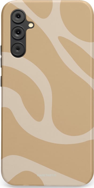 Casetastic hoesje geschikt voor Samsung Galaxy A34 (2023) 5G - Dubbellaagse bescherming - Aesthetic Beige Wave Clean Girl - Fashion Case - Beige