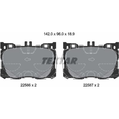 Remblokset TEXTAR 2258601, voor