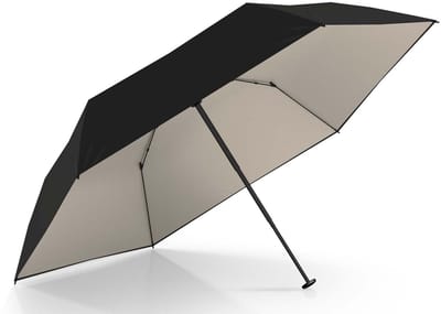 doppler paraplu Zero Ultra Sun Mini Uni Solid Black / Ivory zwart