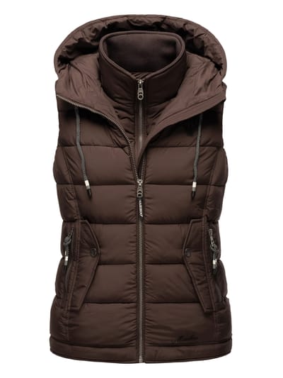 Marikoo dames gewatteerd vest – Taisaa, licht met capuchon & snackvak