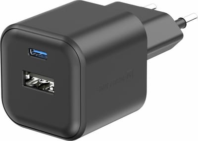 Swissten USB-C Snellader - 2 poorten - GaN technologie - 35W - Zwart