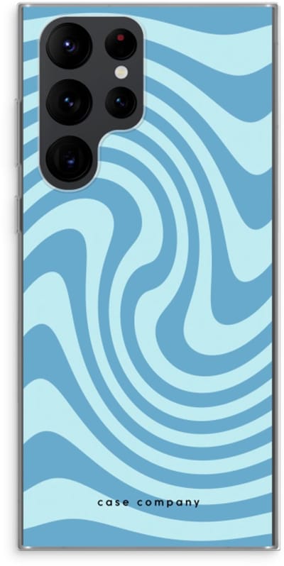 Case Company® - Hoesje geschikt voor Samsung Galaxy S22 Ultra hoesje - Swirl Blauw - Soft Cover Telefoonhoesje - Bescherming aan alle Kanten en Schermrand