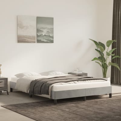 vidaXL - Bedframe - zonder - matras - 140x200 - cm - fluweel - lichtgrijs