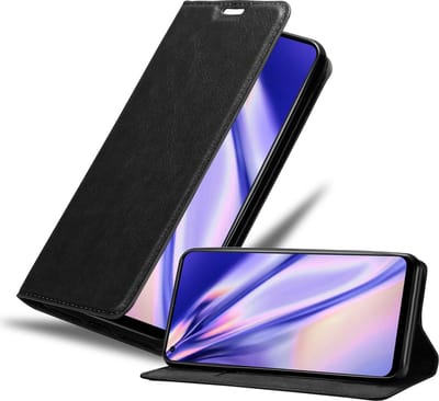 Cadorabo Hoesje geschikt voor OnePlus Nord CE 2 5G in ZWARTE NACHT - Beschermhoes met magnetische sluiting, standfunctie en kaartvakje Book Case Cover Etui