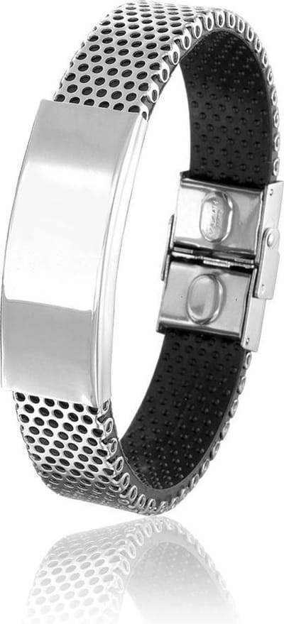 Montebello Armband Seutaria - Siliconen - 316L Staal - Graveer - 20mm