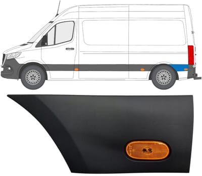 Sierlijst zijlijst achter spatbord met lamp voor Mercedes Sprinter 2018- / Links