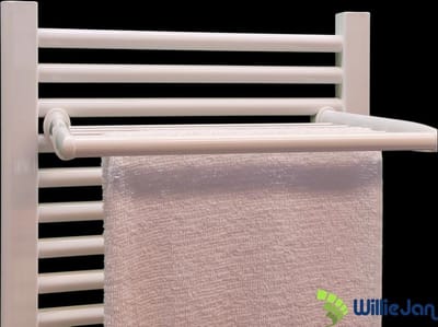 WillieJan Radiator handdoeken droog rek 94MW – Wit – 5 stangen – 36 cm – Radiatorbevestiging – Zonder boren