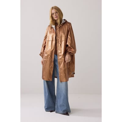 Summum Woman Jacket Metallic Rain Cacao Größe: M | Trench Coats Outlet | Damen